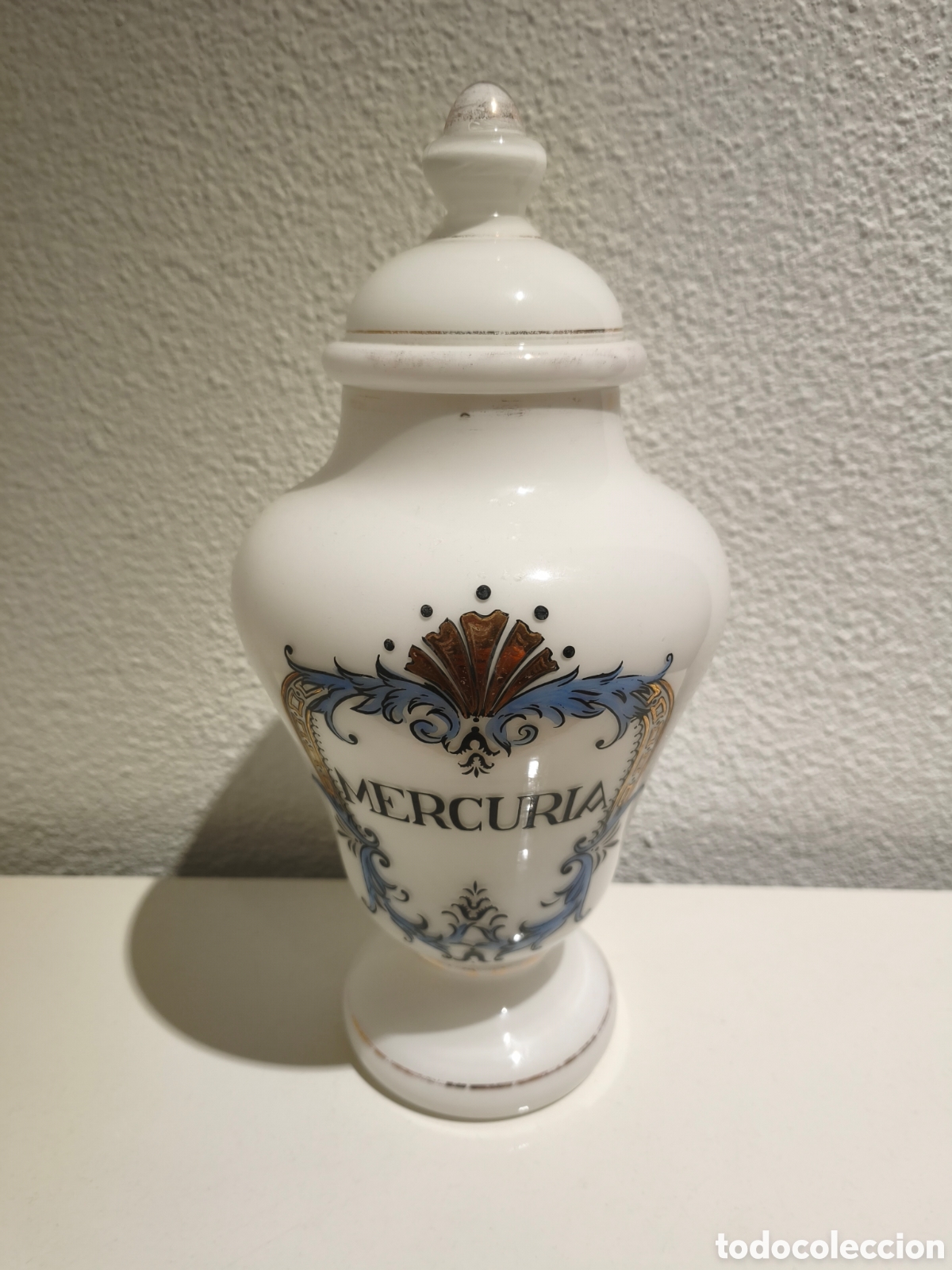 Antig&uuml;edades: ALBARELO OPALINA FARMACIA &rdquo;MERCURIA&rdquo;