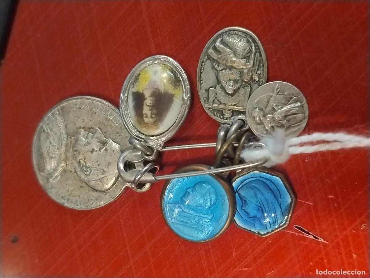 Antig&uuml;edades: Lote de 6 medallas religiosas antiguas: Medinaceli, a&ntilde;o santo 1975, &Aacute;ngel de la guarda ,etc