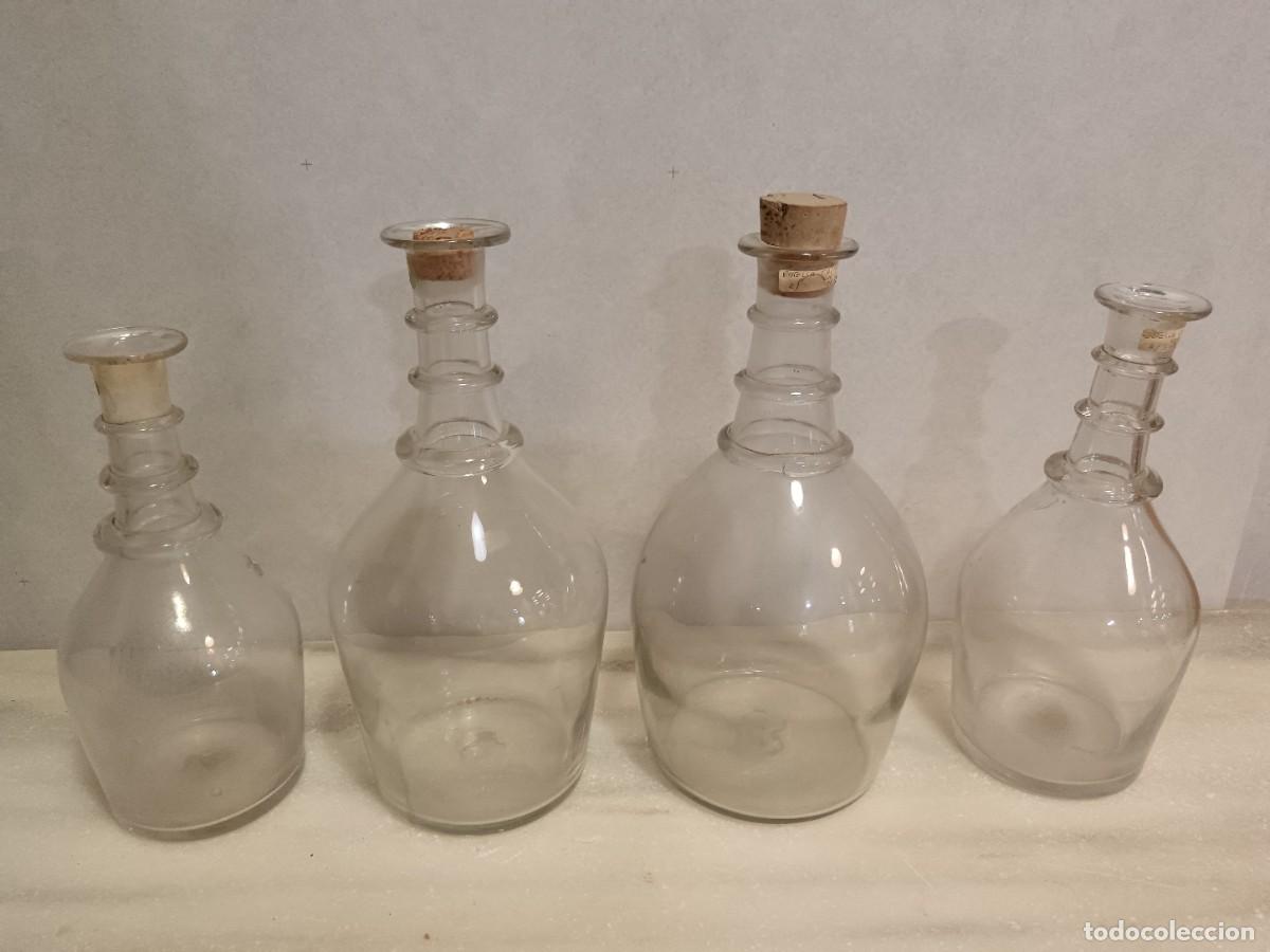 Antig&uuml;edades: LOTE DE 4 LICORERAS DE CRISTAL. LA GRANJA - Foto 2