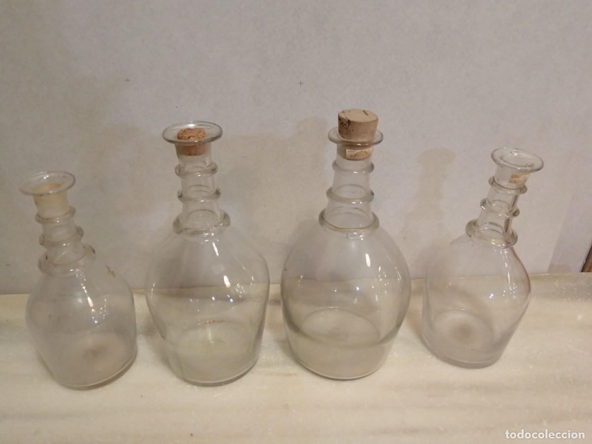 Antig&uuml;edades: LOTE DE 4 LICORERAS DE CRISTAL. LA GRANJA - Foto 3