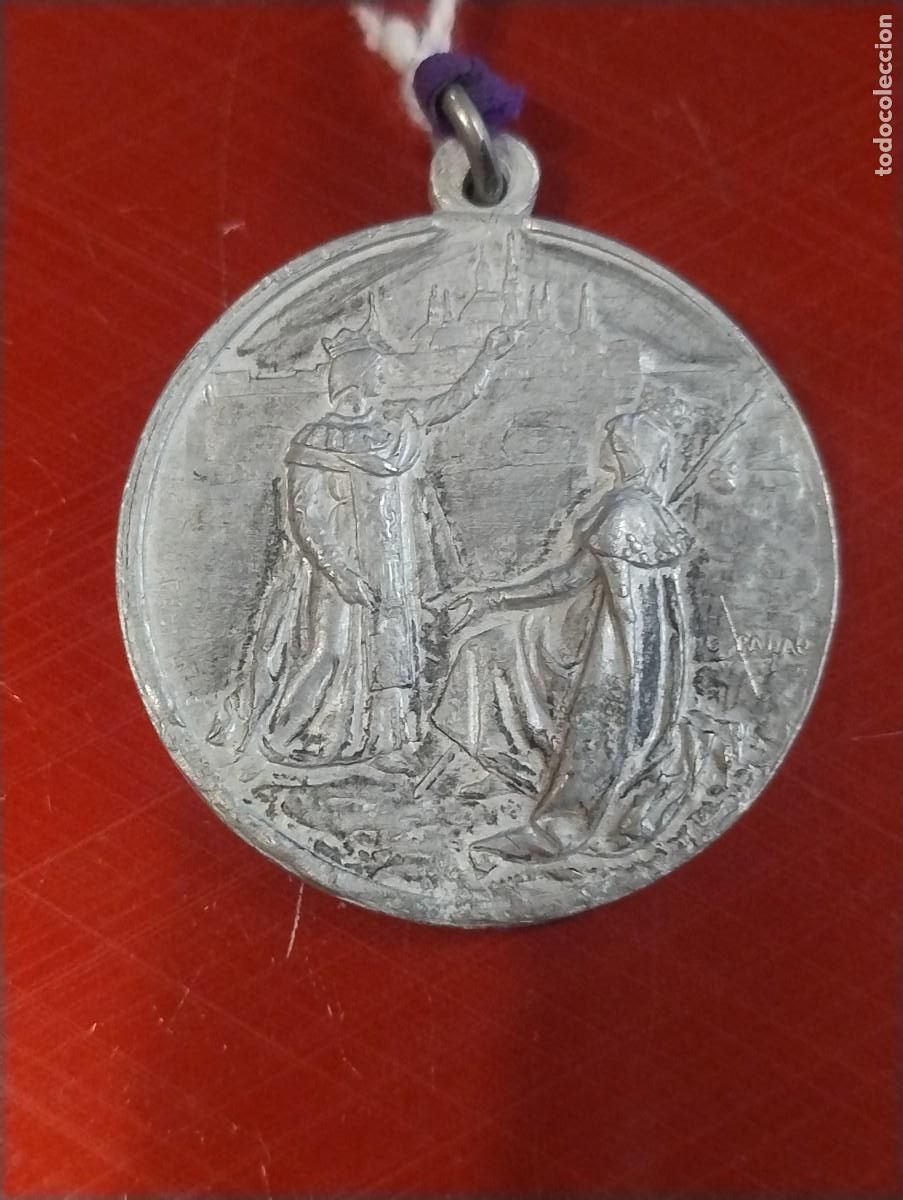 Antig&uuml;edades: Medalla peregrinaci&oacute;n y solemne Coronaci&oacute;n a Nuestra Se&ntilde;ora del Pilar 1905 Unos 3,50 cm di&aacute;metro