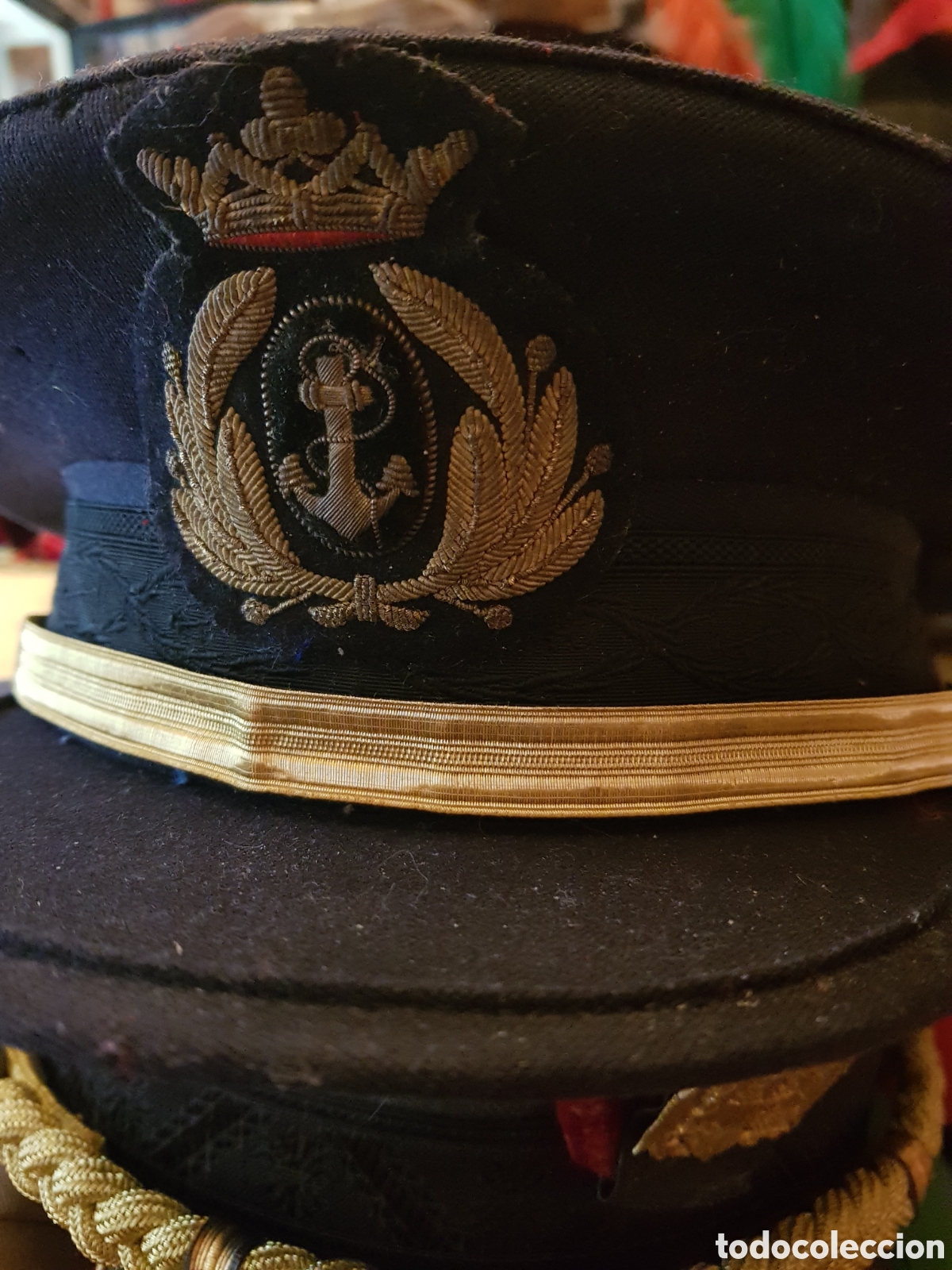 Antig&uuml;edades: ANTIGUA GORRA DE OFICIAL DE LA MARINA TALLA 57APROX.EPOCA DE FRANCO.