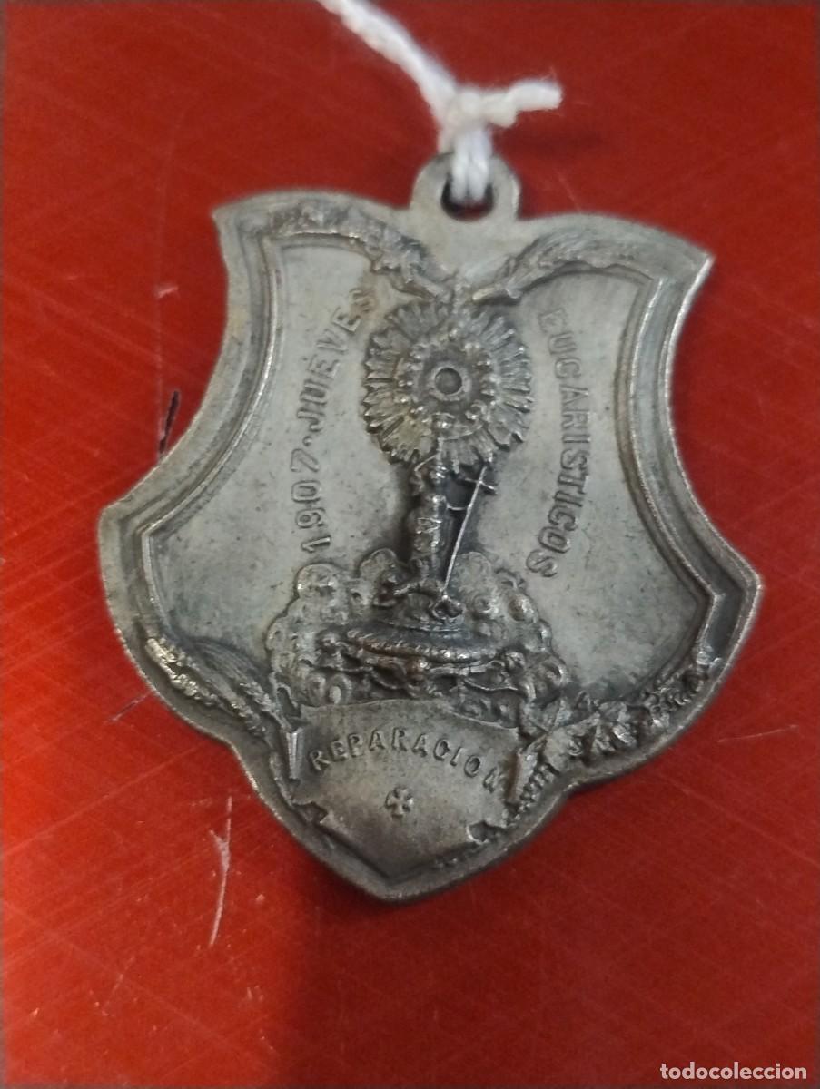 Antig&uuml;edades: Curiosa medalla Jueves eclesi&aacute;stico. &Uacute;ltima cena. 1907. Unos 4 x 4 cm