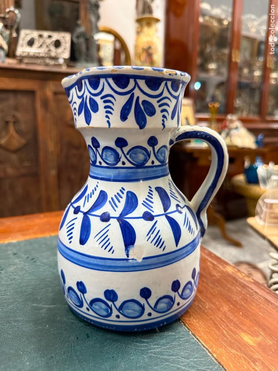 Antig&uuml;edades: BONITA JARRA DE TERRACOTA ESMALTADA - MEDIDA 19 CM
