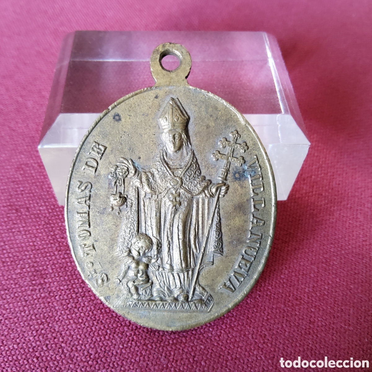 Antig&uuml;edades: ANTIGUA MEDALLA DE Sto. TOM&Aacute;S DE VILLANUEVA Y MARIA SMA. DE LA ANTIGUA PATRONA DE INFANTES