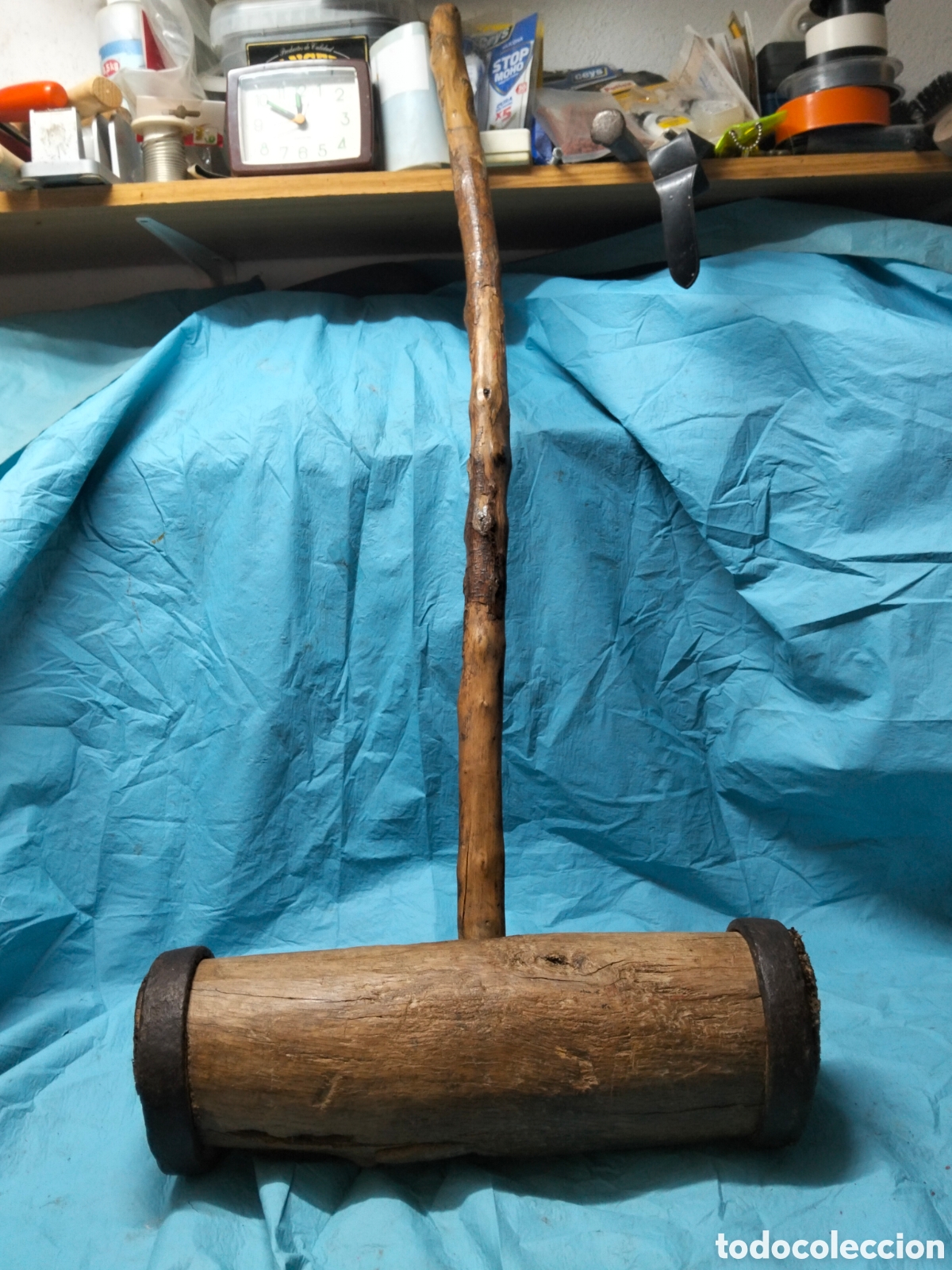 Antig&uuml;edades: ANTIGUA MAZA DE MADERA E HIERRO - Foto 2