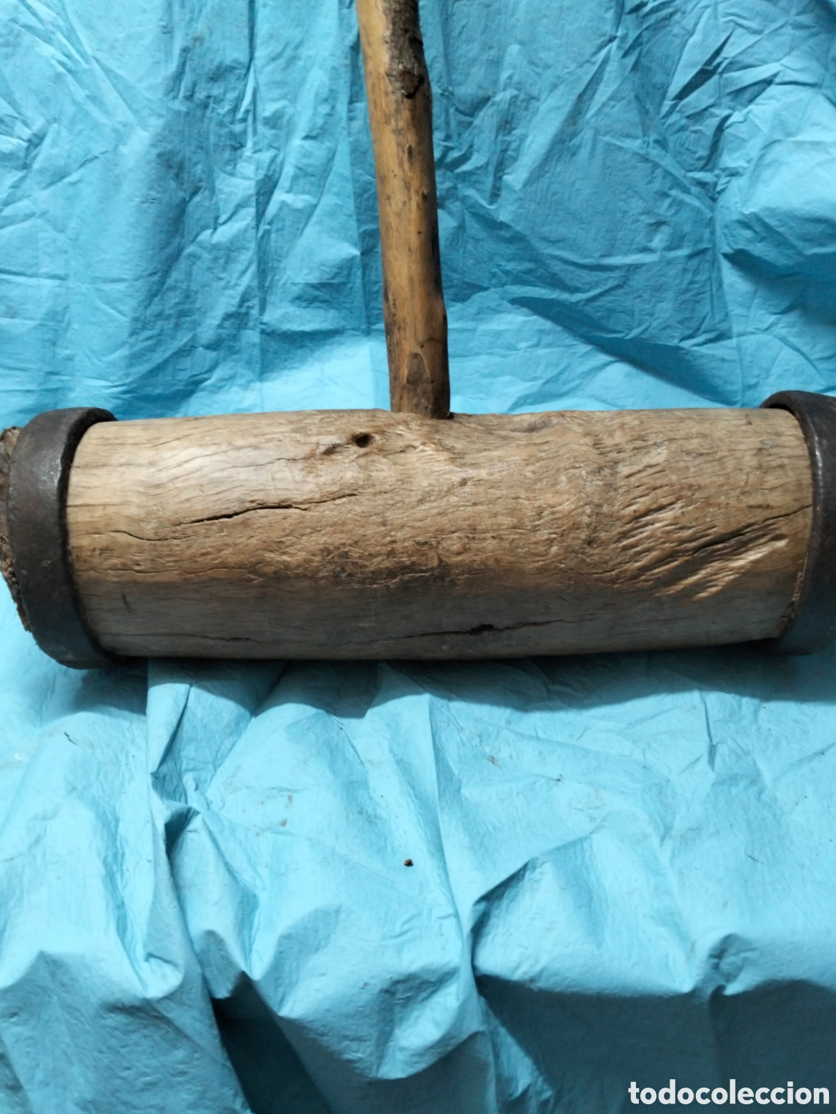 Antig&uuml;edades: ANTIGUA MAZA DE MADERA E HIERRO - Foto 3