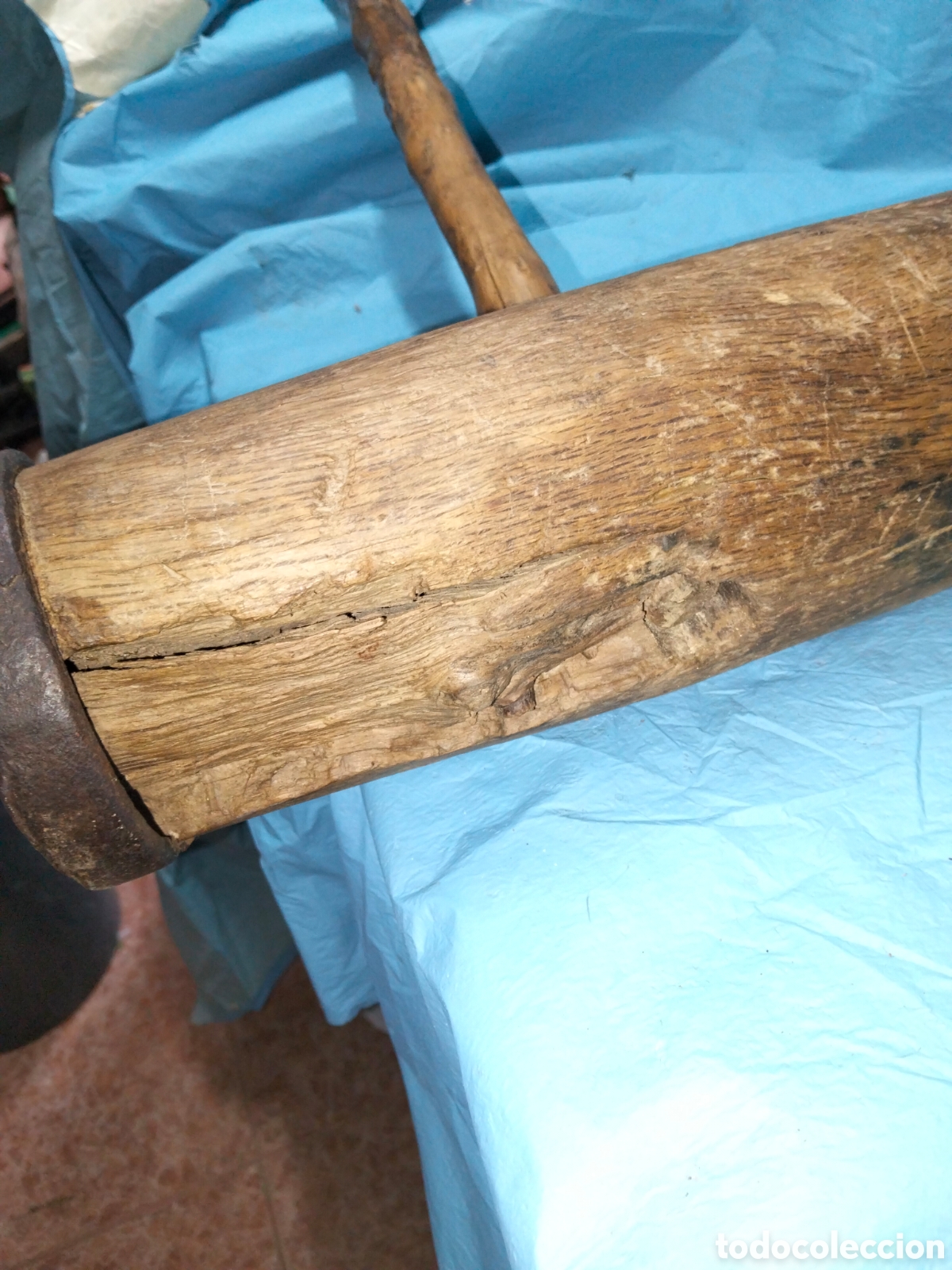 Antig&uuml;edades: ANTIGUA MAZA DE MADERA E HIERRO - Foto 6