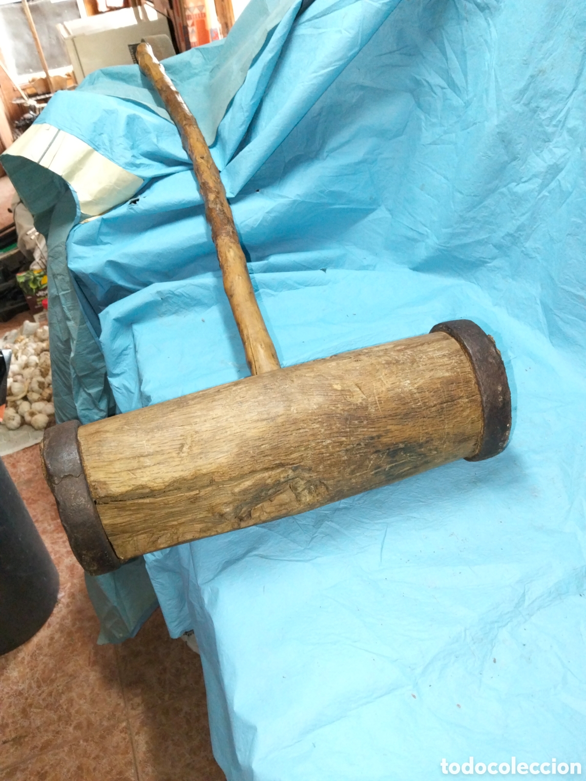 Antig&uuml;edades: ANTIGUA MAZA DE MADERA E HIERRO - Foto 7