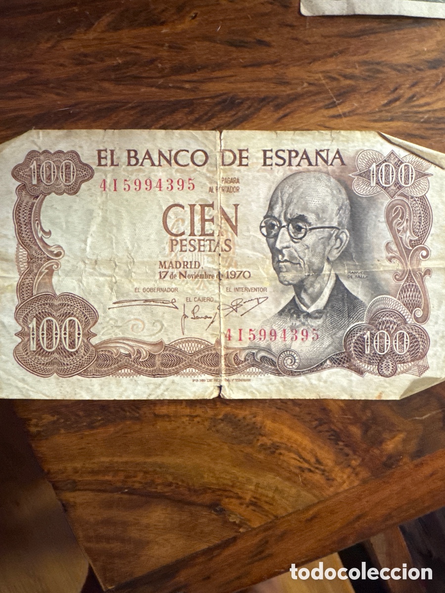 Antig&uuml;edades: Billete de 100 pesetas