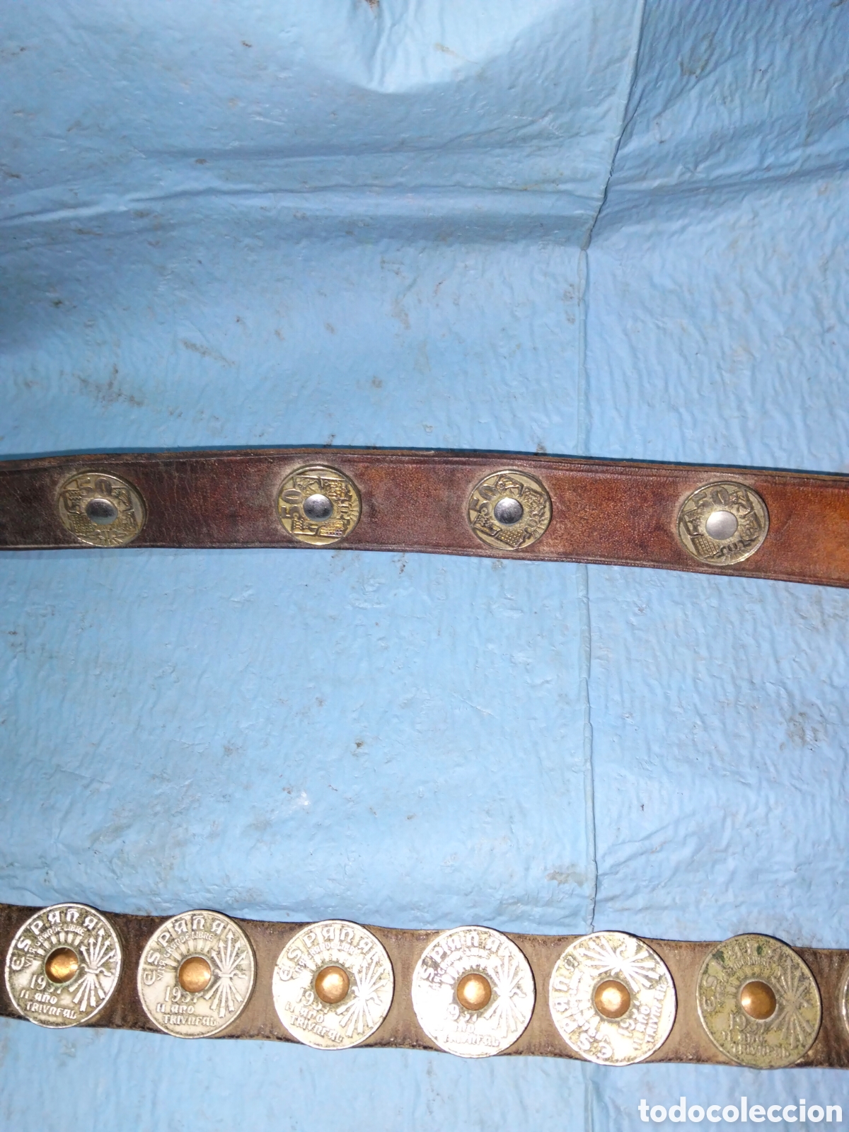 Antig&uuml;edades: ANTIGUO CINTURON CON MONEDAS - Foto 6