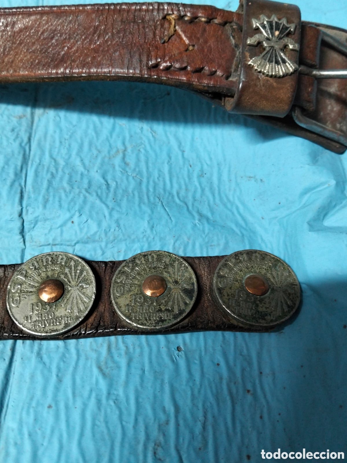 Antig&uuml;edades: ANTIGUO CINTURON CON MONEDAS - Foto 8