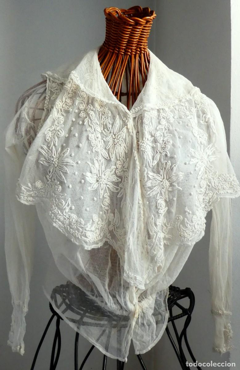 Antig&uuml;edades: ANTIGUA CHAMBRA - BLUSA DE ENCAJE S.XIX