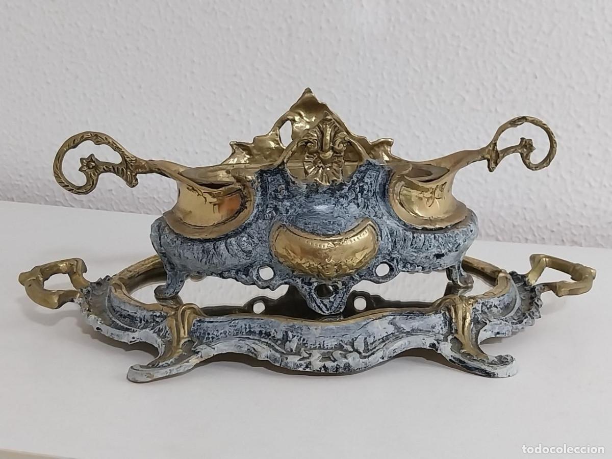 Antig&uuml;edades: Centro Mesa Jardinera Bronce Espejo Estilo Rococ&oacute;