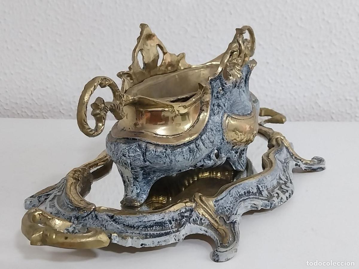 Antig&uuml;edades: Centro Mesa Jardinera Bronce Espejo Estilo Rococ&oacute; - Foto 2