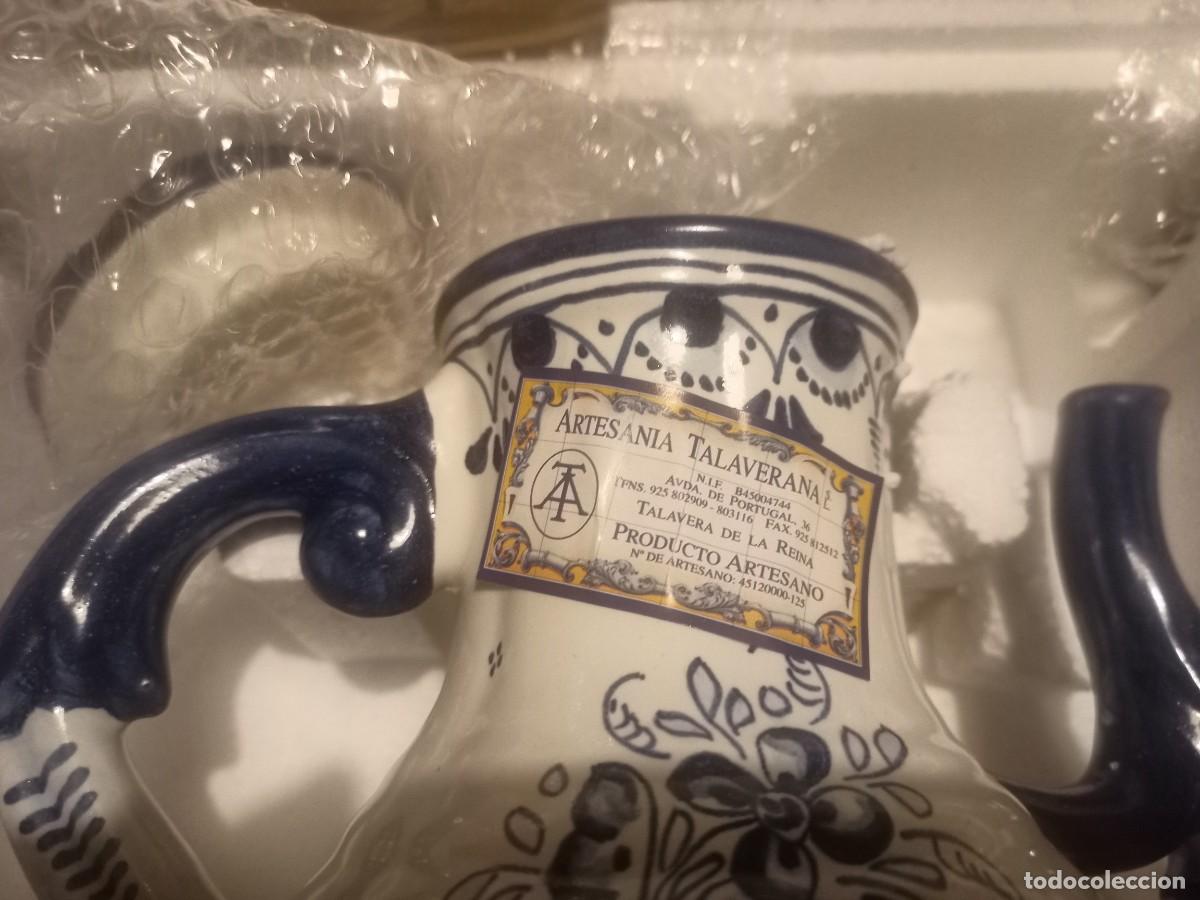 Antig&uuml;edades: Juego de caf&eacute; de quince piezas Artesan&iacute;a Talaverana. Nuevo a estrenar. Con certificado y caja origin
