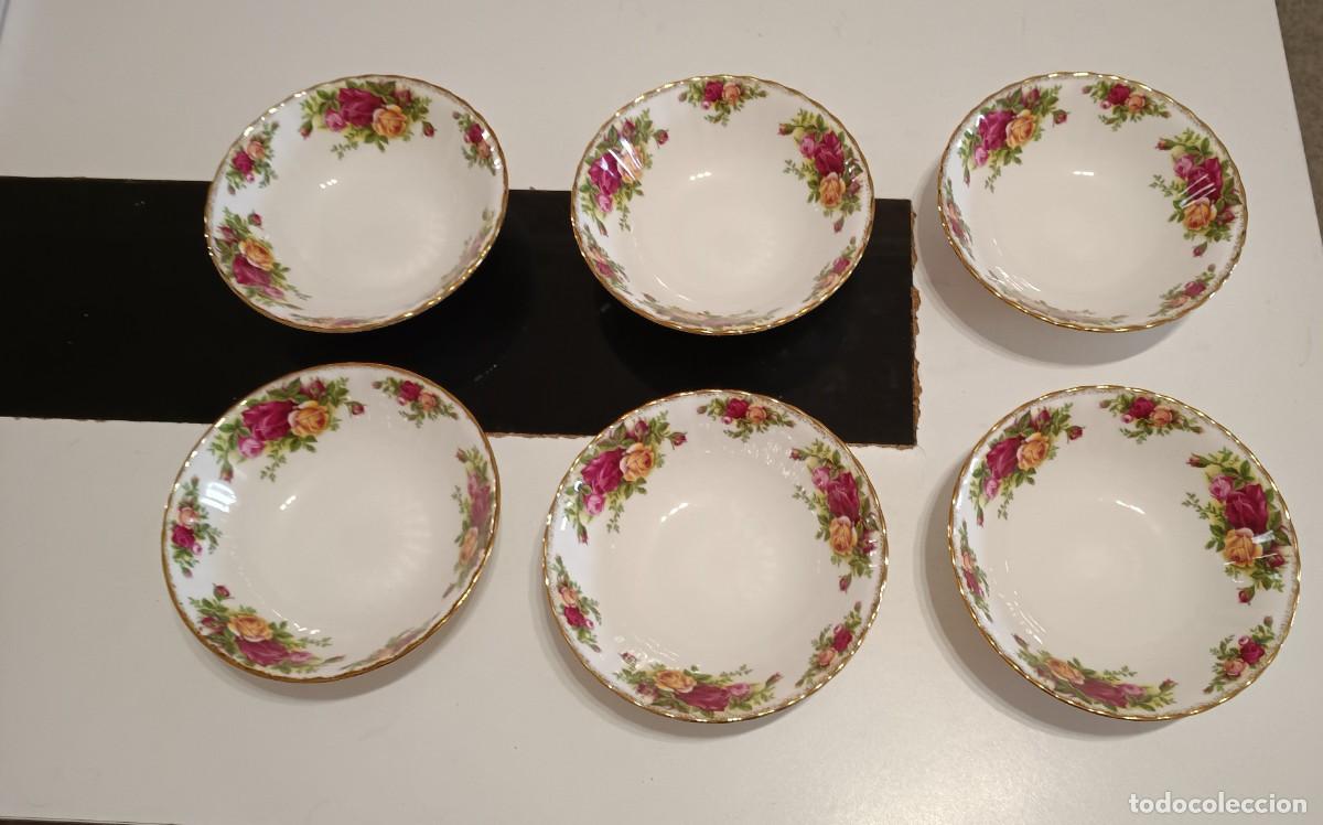 Antig&uuml;edades: PRECIOSO JUEGO DE 6 CUENCOS PARA CEREALES DE PORCELANA FINA DE ROYAL ALBERT,PATRON OLD COUNTRY ROSES