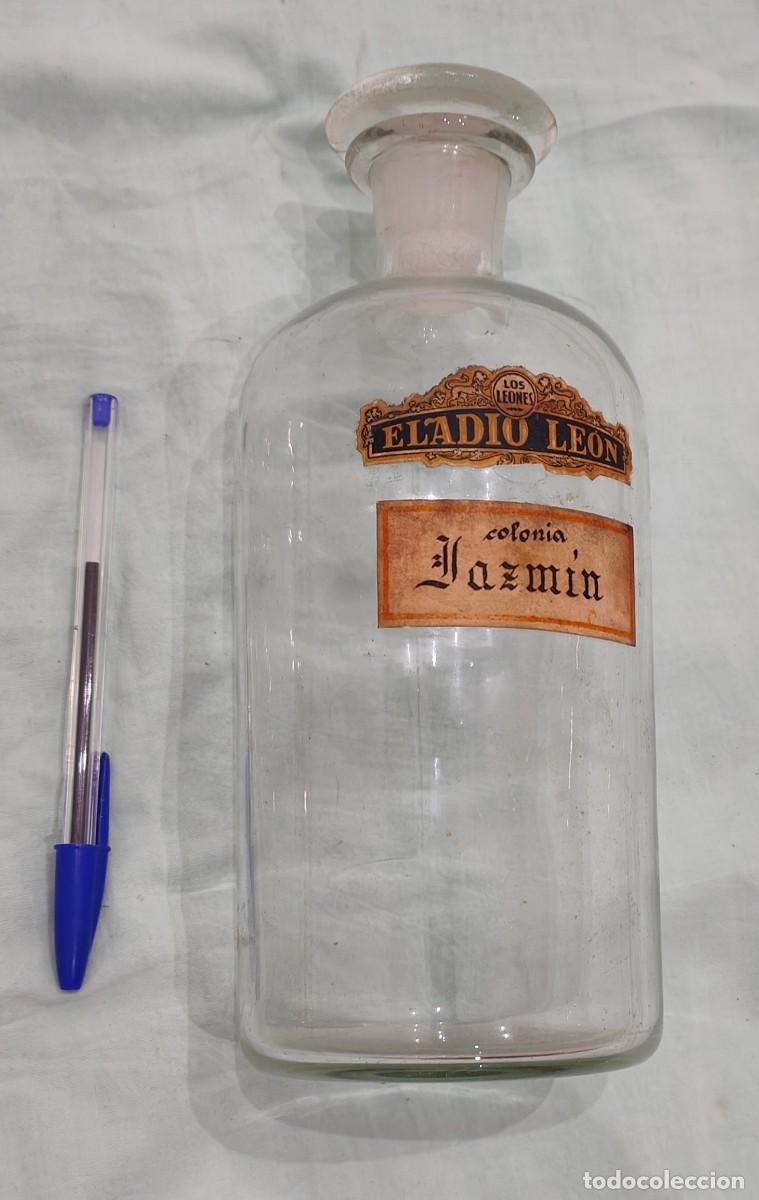 Antig&uuml;edades: antiguo frasco cristal ,Colonia Jazm&iacute;n ,Eladio Le&oacute;n,tapon cristal original ..