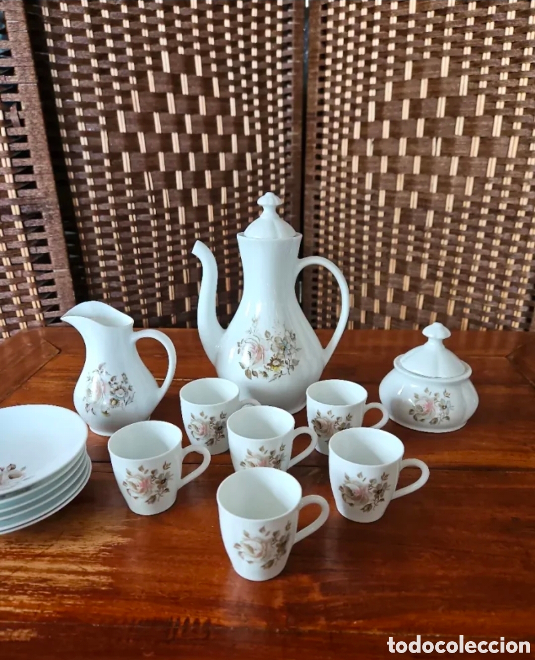Antig&uuml;edades: Juego caf&eacute; porcelana castro sargadelos