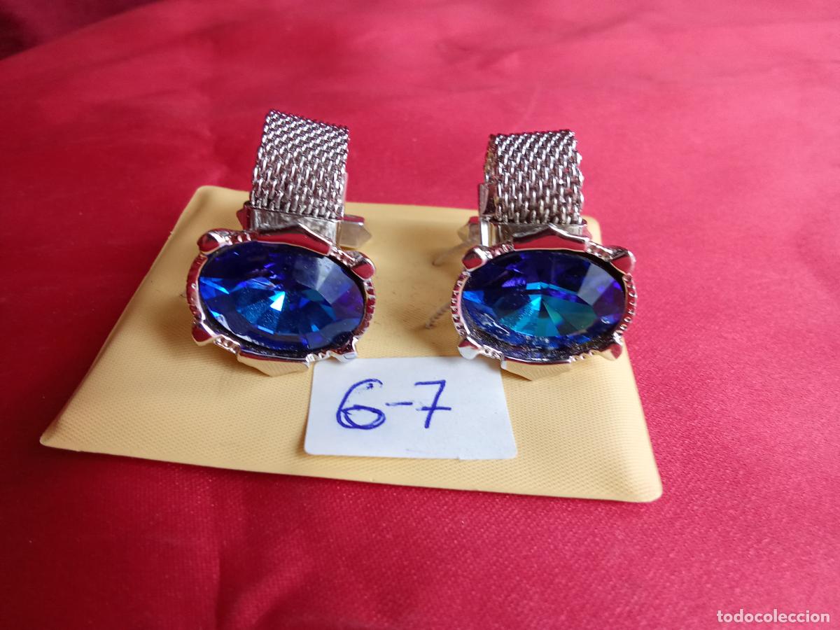 Antig&uuml;edades: Gemelos de camisa azules fantasia a&ntilde;os 70 G-7. Alacena
