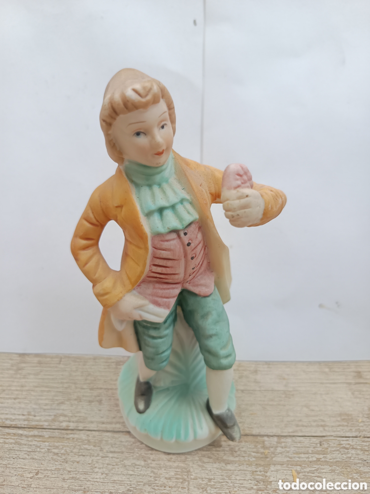 Antiquit&eacute;s: FIGURA HOMBRE EN BISCUIT POLICROMADO CABALLERO GALANTE 16 CM