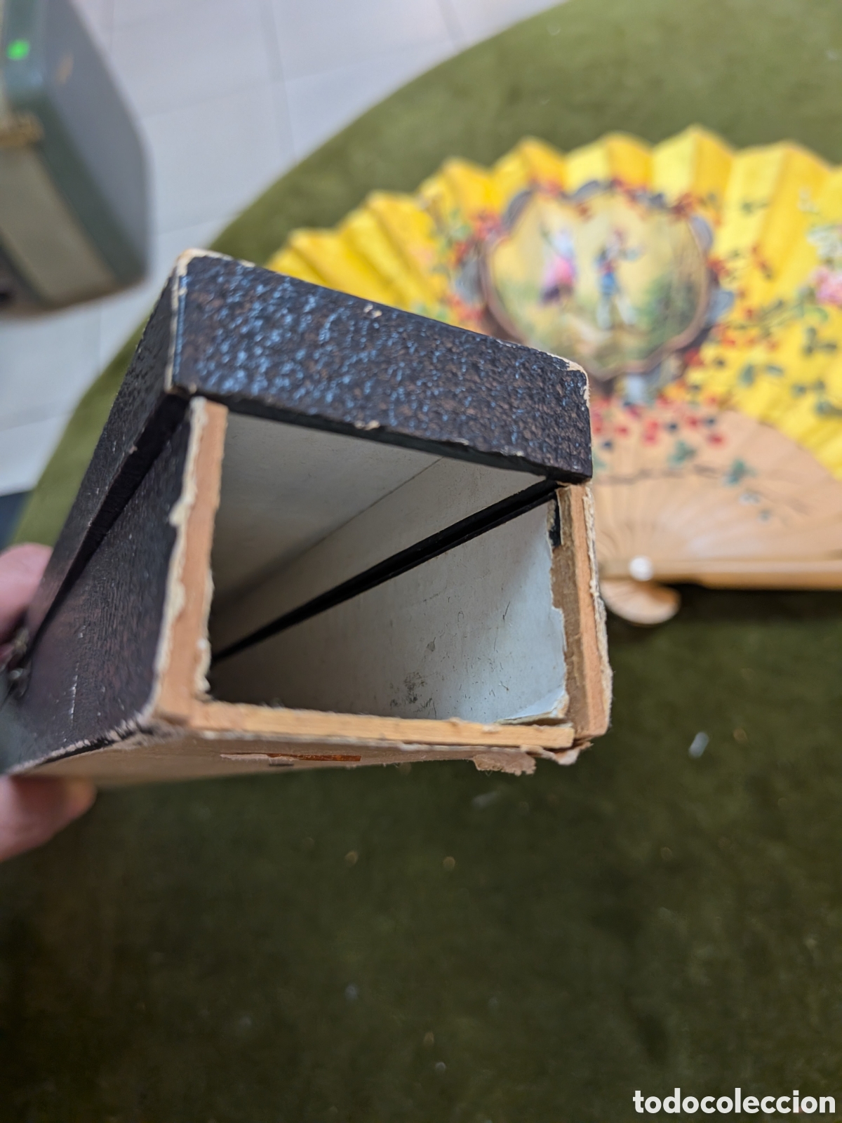 Antig&uuml;edades: Abanico pericon, en madera y seda pintada. REF-469/12. ca7 - Foto 4