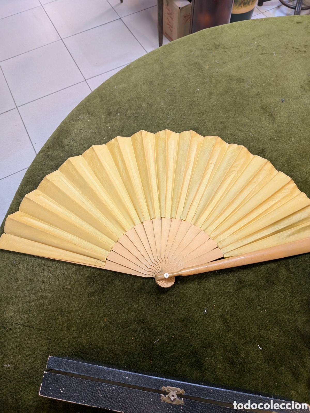 Antig&uuml;edades: Abanico pericon, en madera y seda pintada. REF-469/12. ca7 - Foto 7