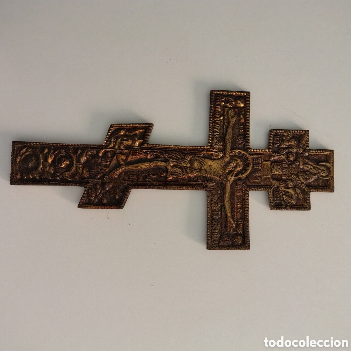 Antig&uuml;edades: Cruz Ortodocxa de cobre - Foto 3