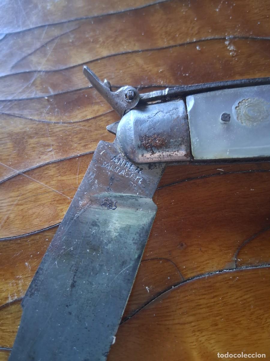 Antig&uuml;edades: Navaja de bolsillo Anfer Albacete mango Virgen del Pilar