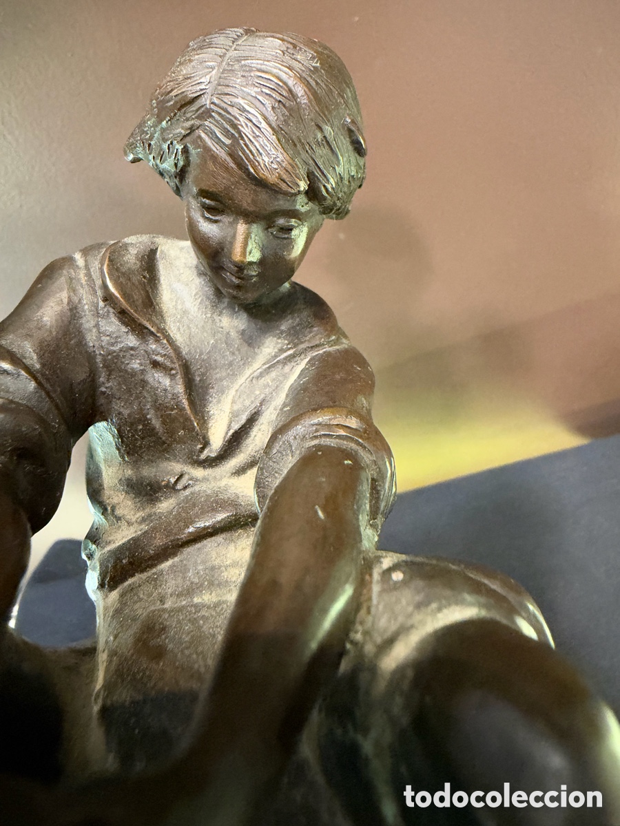 Antig&uuml;edades: Jarr&oacute;n de Auguste Moreau. Finales del siglo XIX. Bronce - Foto 5