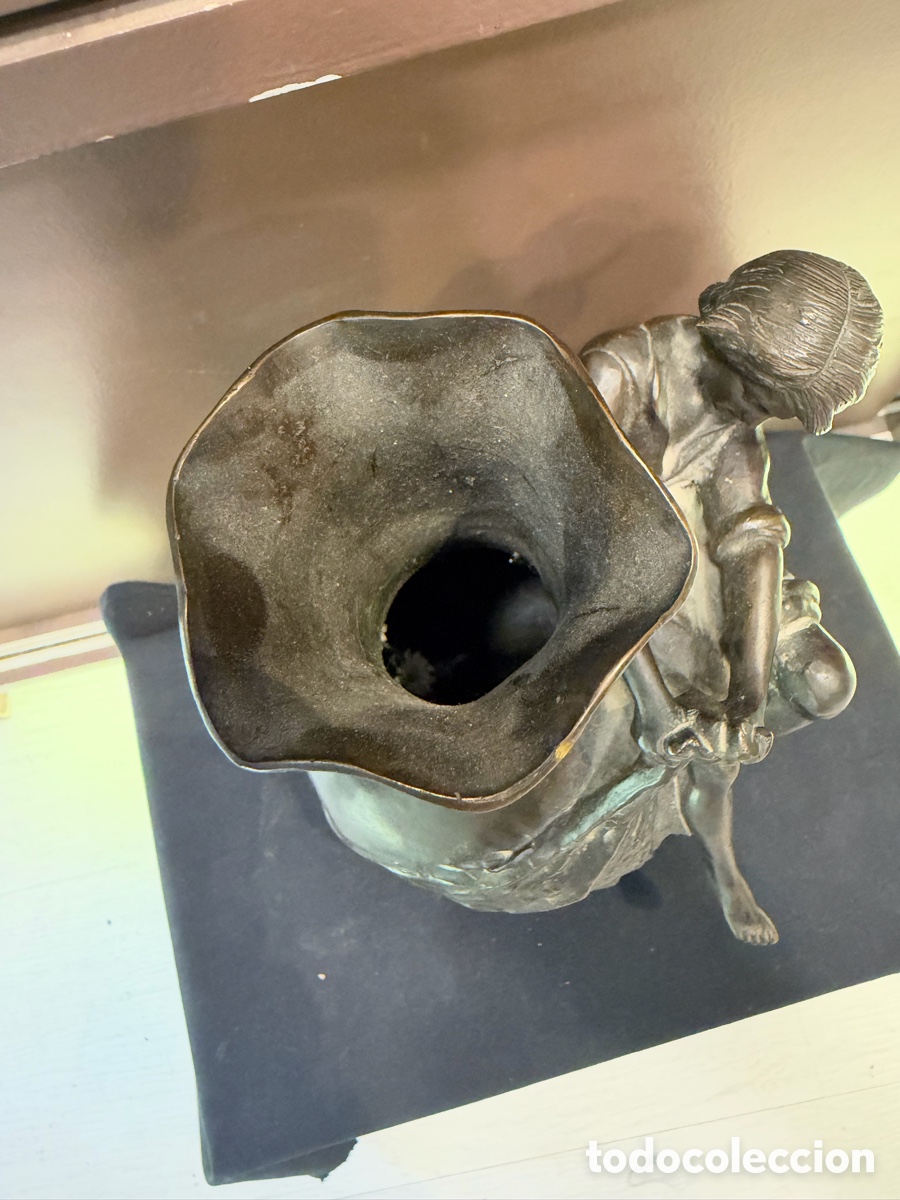 Antig&uuml;edades: Jarr&oacute;n de Auguste Moreau. Finales del siglo XIX. Bronce - Foto 8
