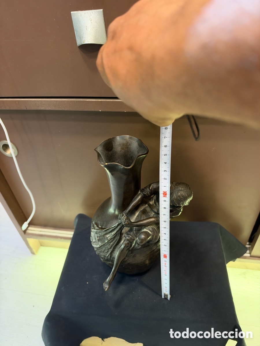 Antig&uuml;edades: Jarr&oacute;n de Auguste Moreau. Finales del siglo XIX. Bronce - Foto 11