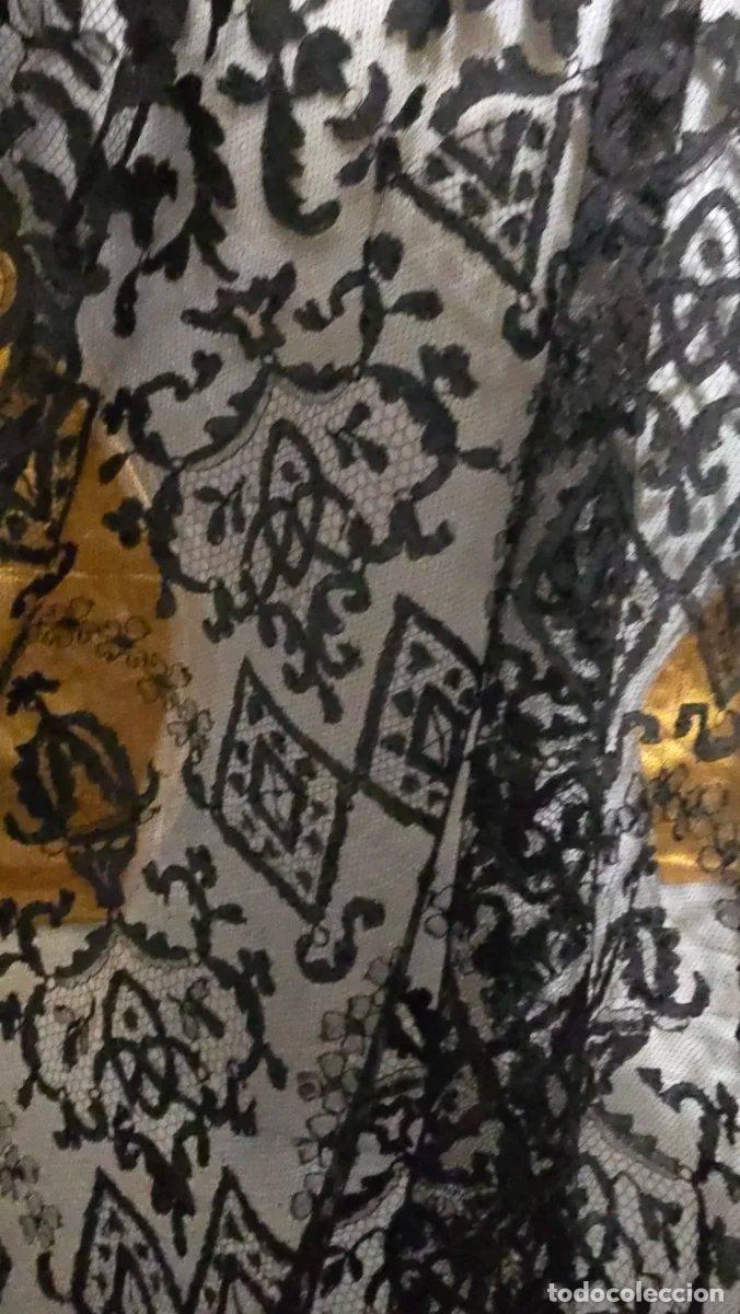 Antiques: Mantilla antigua encaje negro hecha a mano