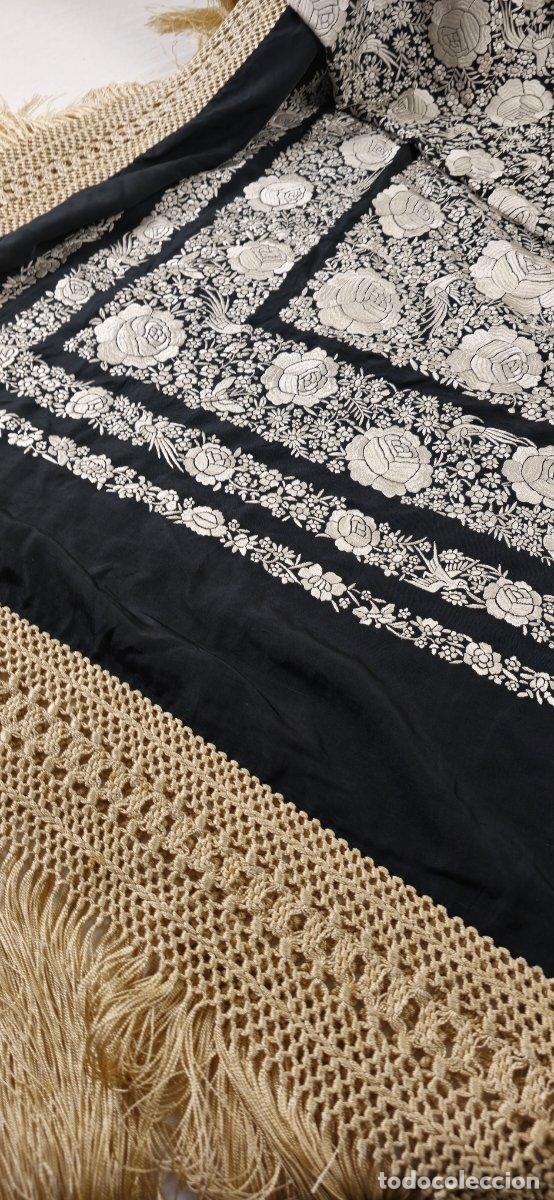 Antig&uuml;edades: Mant&oacute;n de Manila S. XIX elegantisimo - Foto 3