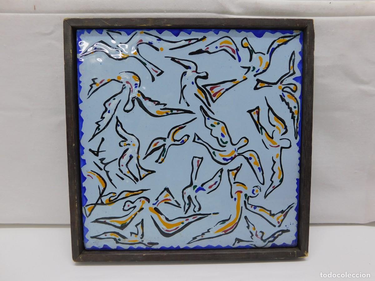 Antig&uuml;edades: AZULEJO SALVADOR DAL&Iacute; - LAS PALOMAS - Foto 1
