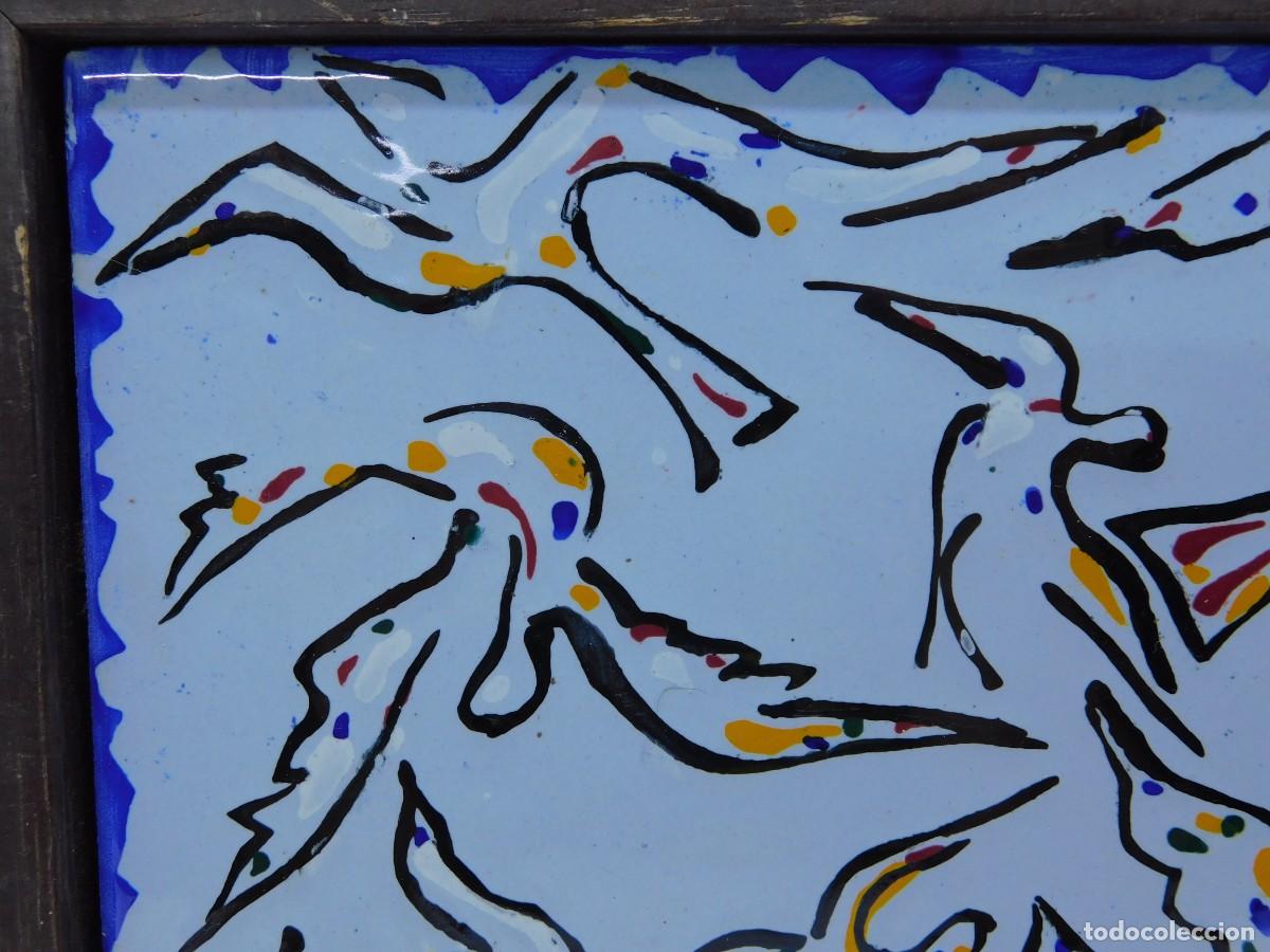 Antig&uuml;edades: AZULEJO SALVADOR DAL&Iacute; - LAS PALOMAS - Foto 3