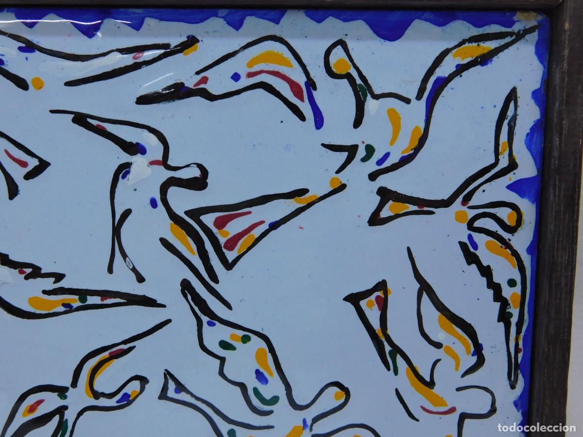 Antig&uuml;edades: AZULEJO SALVADOR DAL&Iacute; - LAS PALOMAS - Foto 4