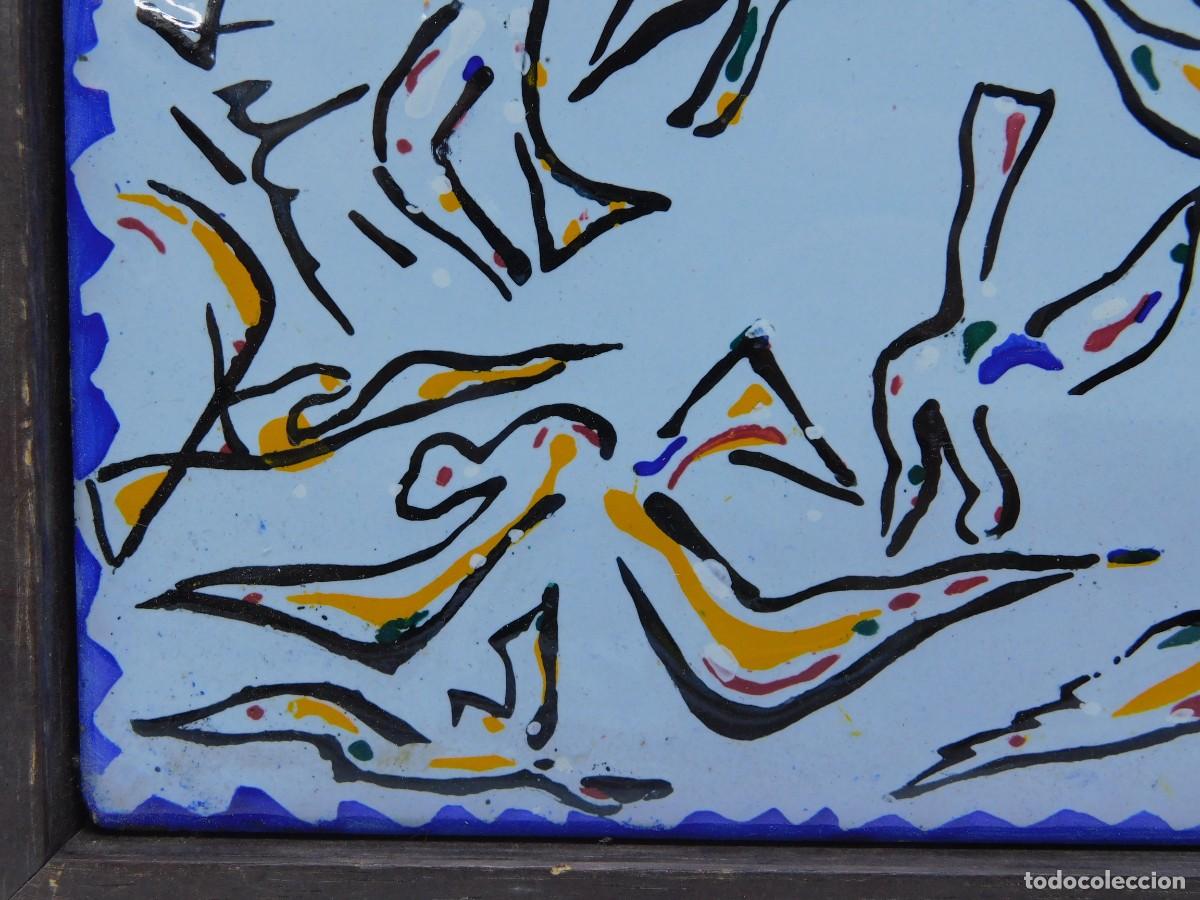 Antig&uuml;edades: AZULEJO SALVADOR DAL&Iacute; - LAS PALOMAS - Foto 5