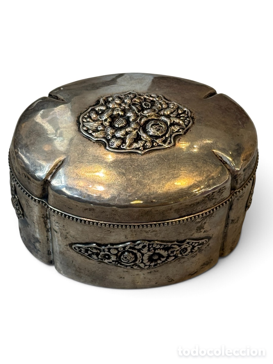 Antig&uuml;edades: Alhajero Antiguo de Plata Maciza 800 &ndash; J. Baltensperger (Z&uacute;rich) &ndash; Interior en Oro (Vermeil) &ndash; 285g