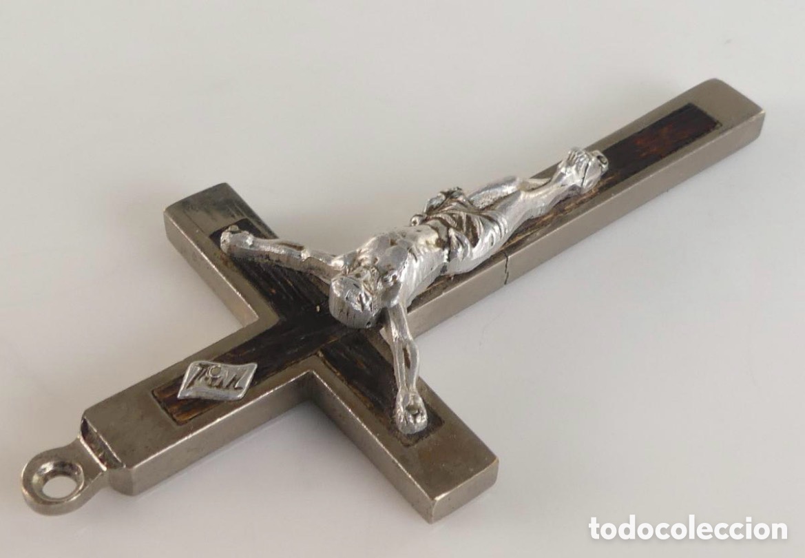 Antig&uuml;edades: CRUCIFIJO DE MONJA DE METAL Y MADERA - Foto 4
