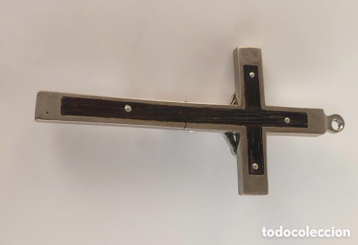 Antig&uuml;edades: CRUCIFIJO DE MONJA DE METAL Y MADERA - Foto 5