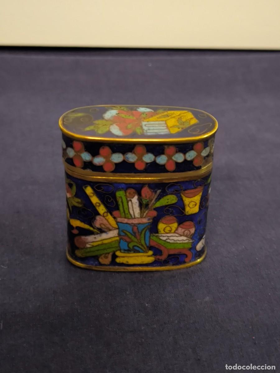 Antig&uuml;edades: CAJA PASTILLERO JAPONES REALIZADO EN CLOISONNE