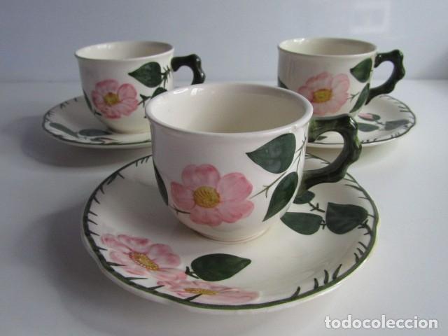 Antig&uuml;edades: PRECIOSO JUEGO DE 3 SERVICIOS DE CAFE PLATO + TAZA WILDROSE PORCELANA ALEMANA VILLEROI & BOCH