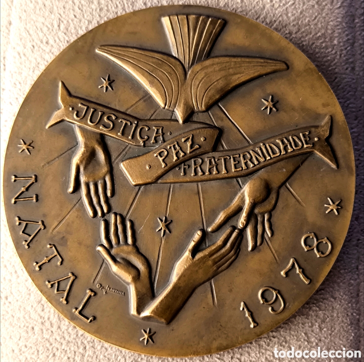 Antig&uuml;edades: GRAN MEDALLA NAVIDAD DE BRONCE - Foto 2