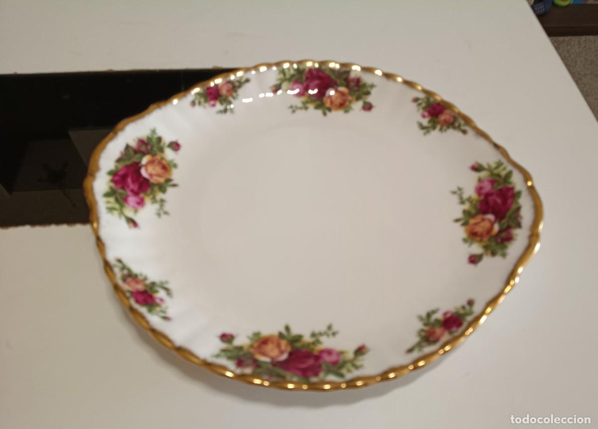 Antig&uuml;edades: HERMOSO PLATO PARA SERVIR CON ASAS LATERALES DE PORCELANA FINA DE ROYAL ALBERT,PATRON OLD COUNTRY