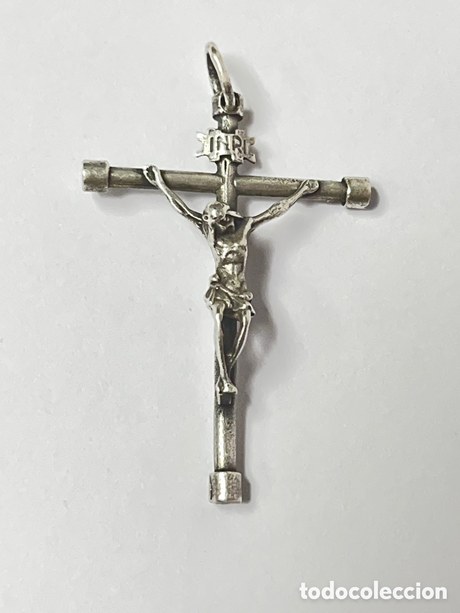 Antig&uuml;edades: Cruz de plata religiosa C655 - Foto 3