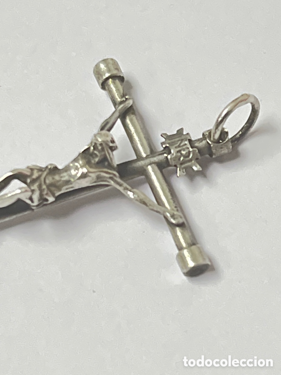 Antig&uuml;edades: Cruz de plata religiosa C655 - Foto 4