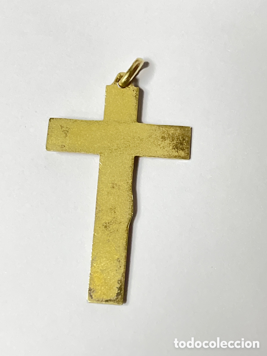 Antig&uuml;edades: Crucifijo de plata chapada oro /C655 - Foto 3