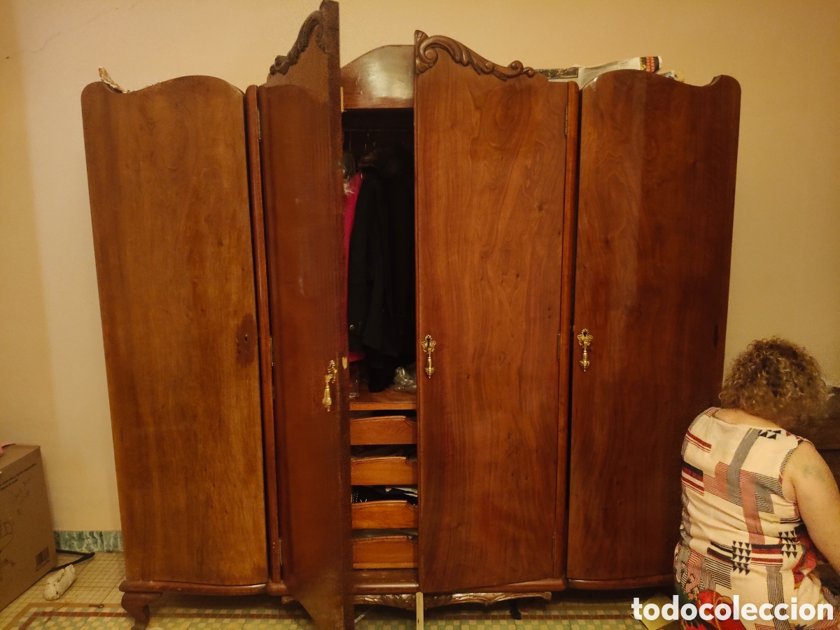 Antig&uuml;edades: Conjunto dormitorio cama - Foto 5