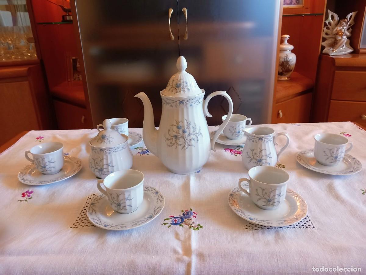 Antig&uuml;edades: Juego de caf&eacute; porcelana Santa Clara